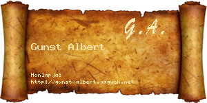 Gunst Albert névjegykártya